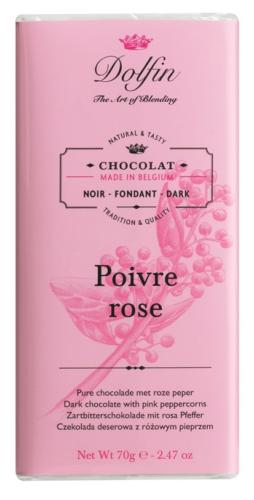 Chocolat noir au poivre rose - 70g