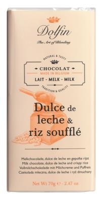 Chocolat au lait Dulce de leche et riz soufflé - 70g