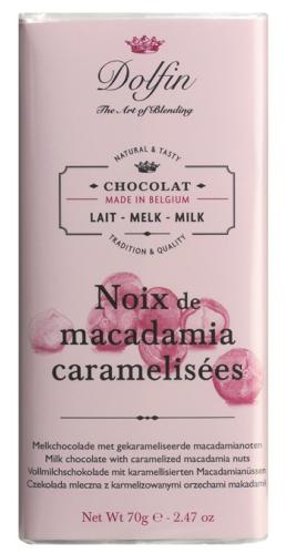 Chocolat au lait aux noix de Macadamia caramélisées - 70g