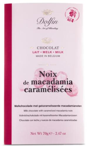 Chocolat au lait aux noix de Macadamia caramélisées - 70g